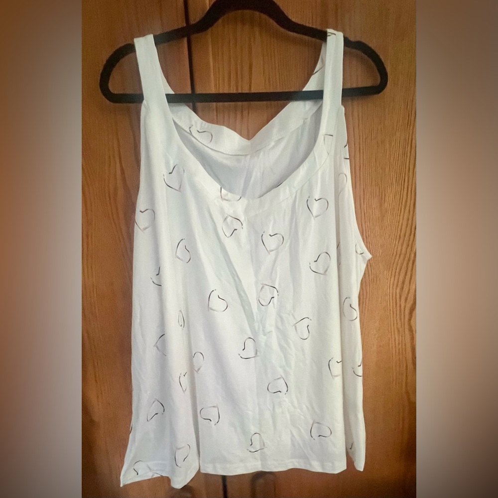 SHEIN White Heart-Print Spaghetti Strap Camisole